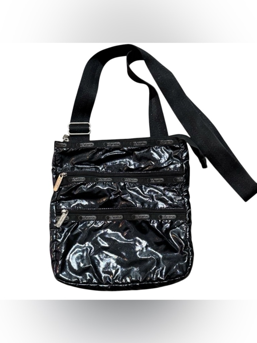LeSportsac Black Metallic Crossbody Bag